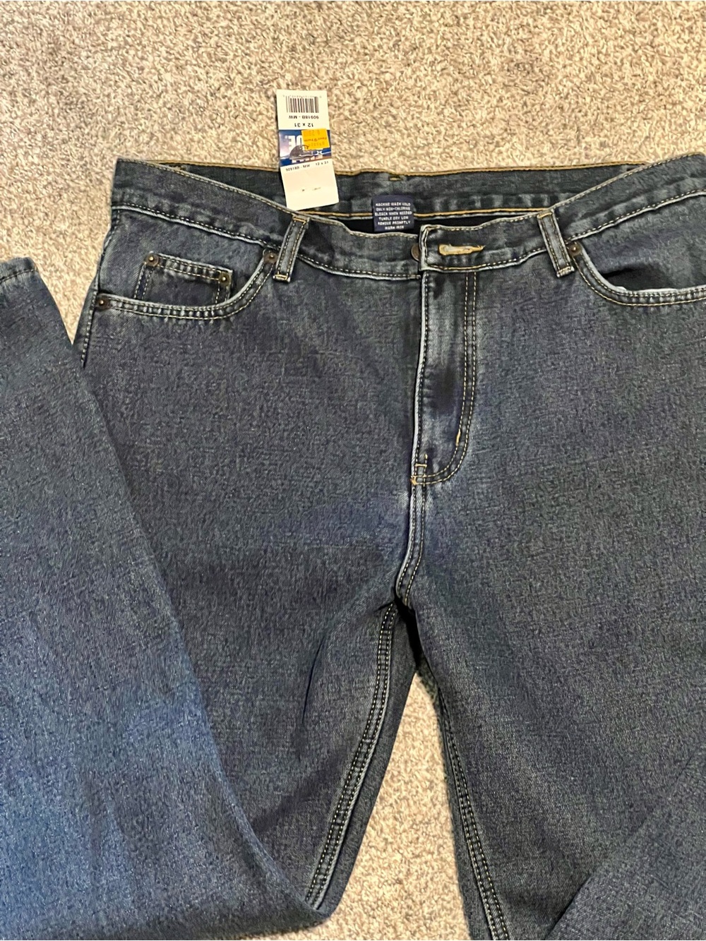 Fleeced Lined, New With Tags, Relaxed Fit Women's Jeans in Dark Blue Denim